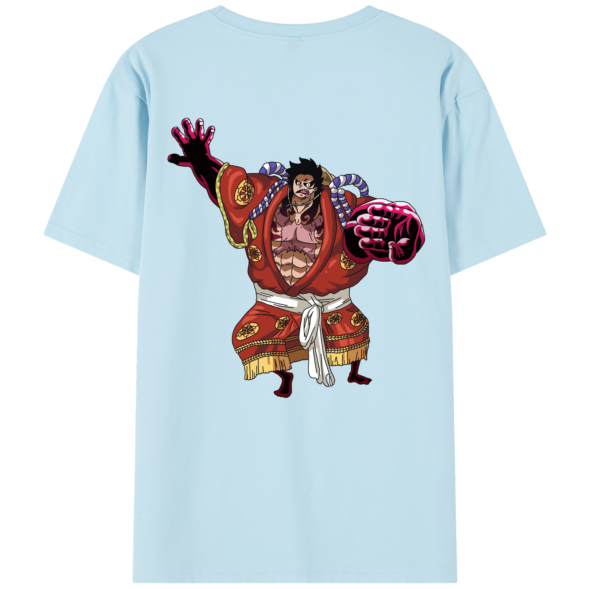 ワンピース モンキー・D・ルフィ ONE PIECE Monkey D. Luffy 綿100％半袖Tシャツ（背面プリント）